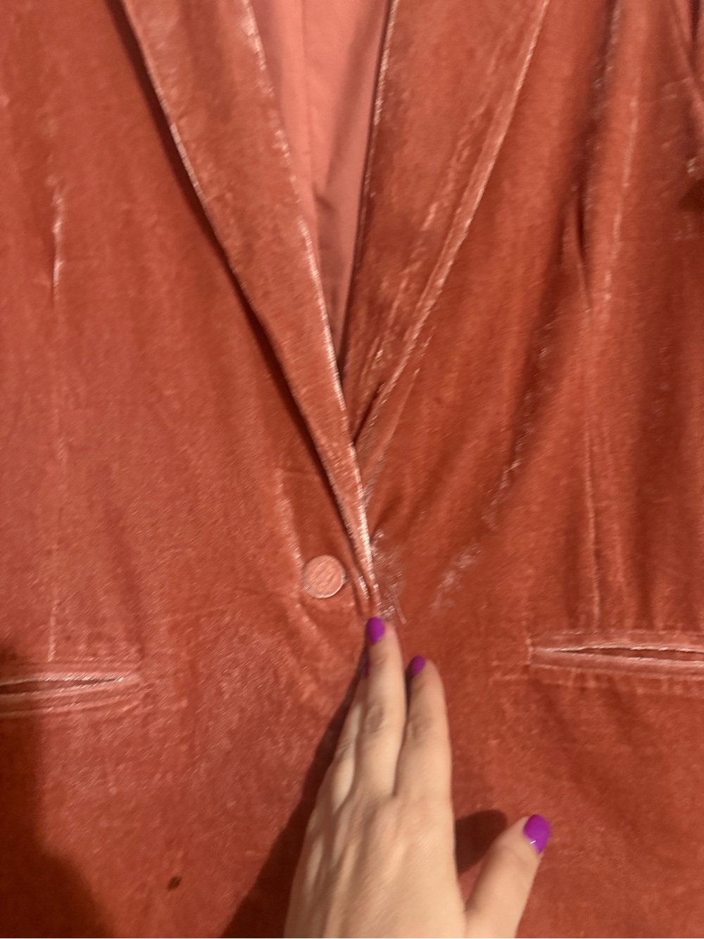 Velvet Blazer Jacket in Dusty Rose - Women's Tailored Coat - Picture 3 of 5